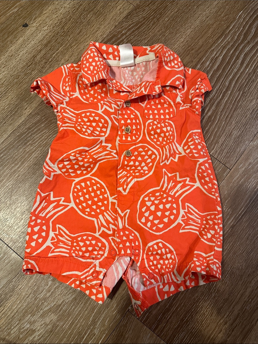 Carter's Orange and White Pineapple Print One-Piece Bodysuit